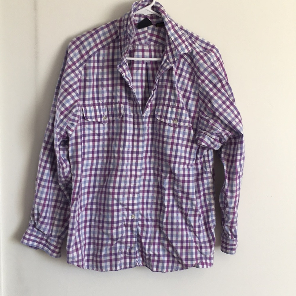 Purple Plaid Cotton button down